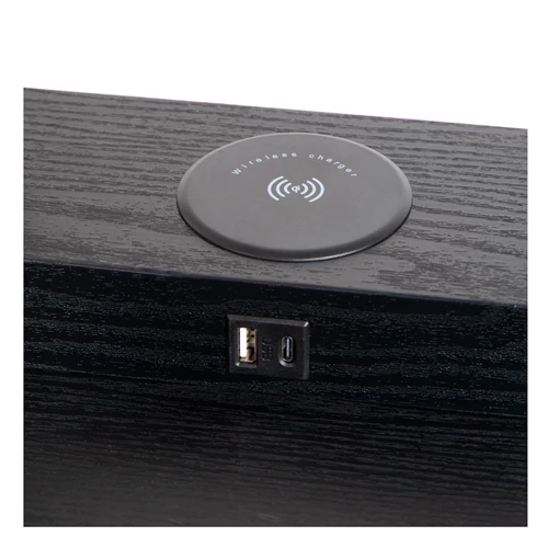 Lucide MENNO - Vloerlamp - 1xE27 - Met draadloze oplader - Zwart - detail 2